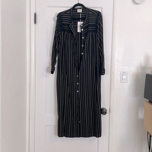 Black pin-stripe Button-up dress